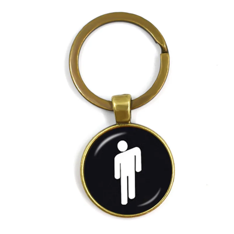 

New Print Singer Billie Eilish LOGO Keychain BAD GUY Do Not Smile At Me Popular Hip-Hop Singer Trendy Keyrings For Fans Gift