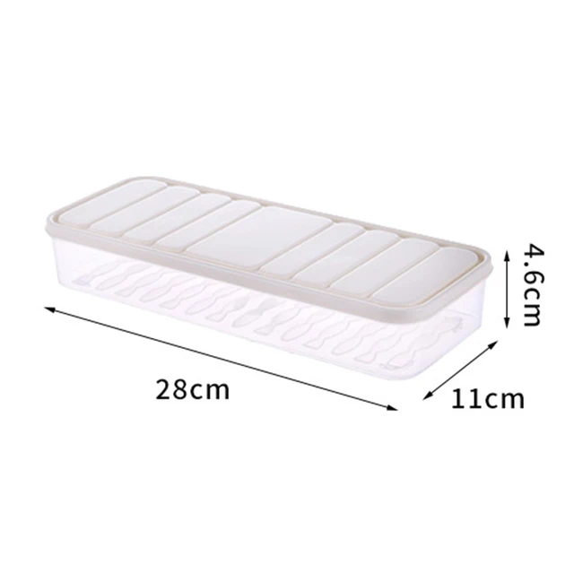 Food Storage Containers Freezer Container Plastic Food Storage Flour Freezing Box Leavening Pizza Cereals Box Food Storage Boats White 28x11x4.6cm