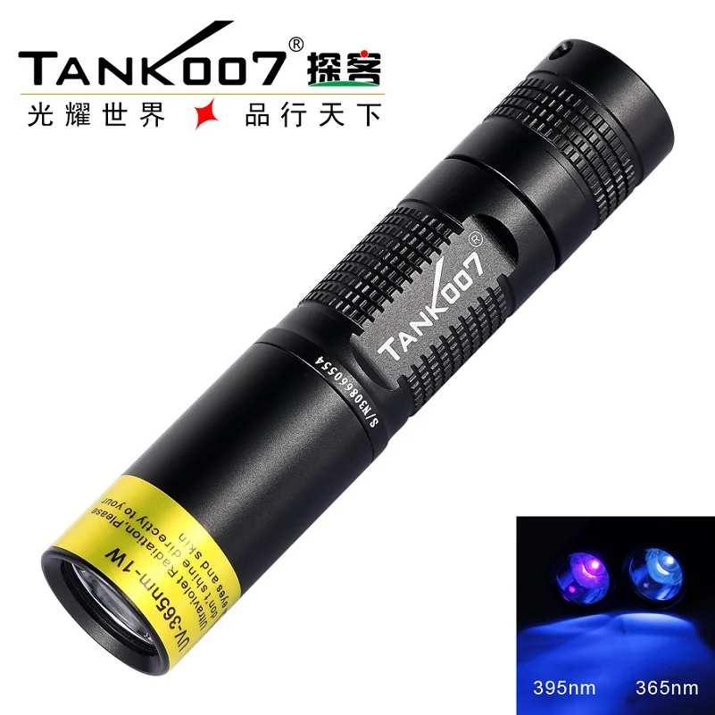 Бесплатная доставка TANK007 TK566 365nm 1 Вт УФ светодиодный Ручка из алюминиевого сплава
