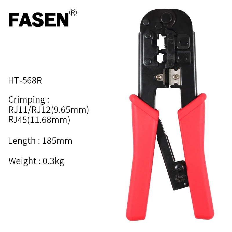 

New Modular Telecom Crimping Tool Network Cable Ratchet Crimping Pliers for 4P 6P 8P RJ-11/RJ-12 RJ-45