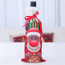 Высокая оценка красивая бутылка для вина крышка мультфильм снеговик старый человек Рождественские украшения для домашнего праздника Шнурок бутылки вина КРЫШКА Рождественский Декор