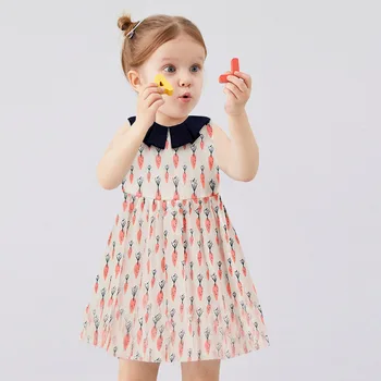 

Girls vest dress summer 2020 new doll collar children princess A-line dress