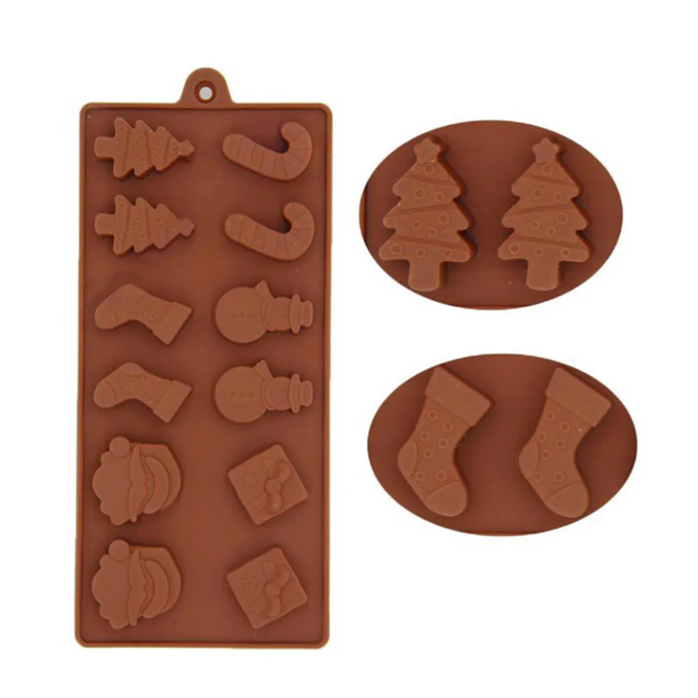 Рождественская форма для шоколада, силиконовая форма для украшения торта, лоток для льда, мини-конфеты, печенье, выпечка печенья, форма для кондитерских изделий