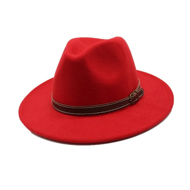 OZyc шерстяная шапка женская шляпа-федора для мужчин широкая шляпа осень зима Sombreros джаз шляпа мужской ремень Панама шляпа женская