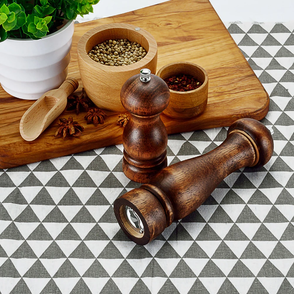 Solid Wood Pepper Grinder Kitchen Tool Manual Multi-purpose With Adjustable Ceramic Grinding Mill Kitchen Tools