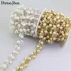 1 yard Pearl rhinestone trim plating gold and silver crystal pearl webbing clothing shoes decorative accessories ML093 ► Photo 1/6