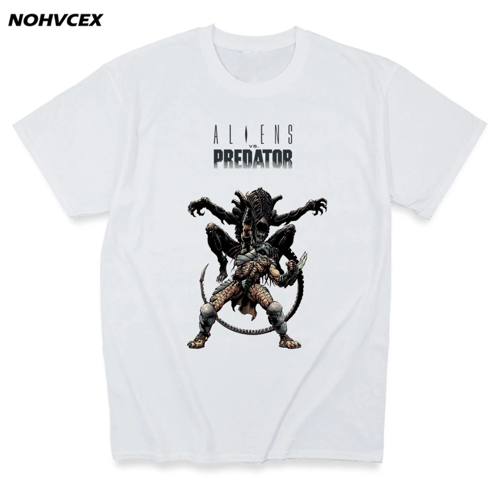 Модная мужская футболка с коротким рукавом и рисунком из фильма Alien vs Predator |