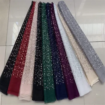 

High Quality Tulle Lace Grey Color African purple Lace Fabric With Sequins green African French Wedding Lace Fabric For 5yards