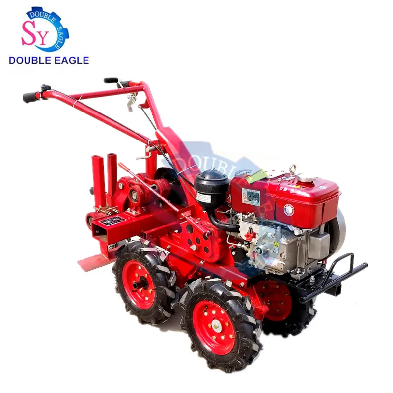 

Factory direct sale cheap 4 wheel hand tractor drive garlic picking machine/garlic harvester agricultural machinery