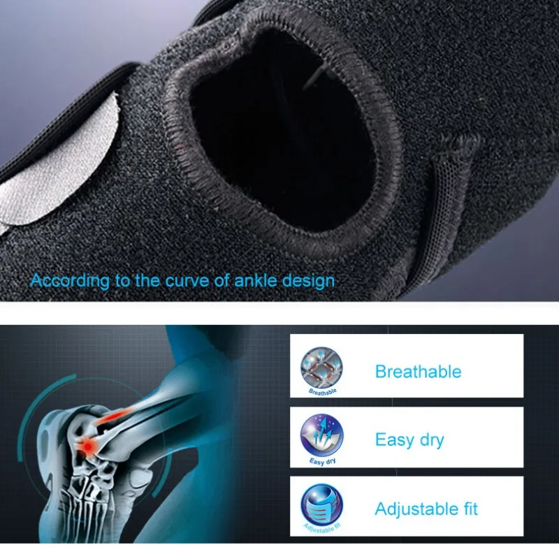 AdjustableAnkle поддержка для женщин и мужчин резиновый нейлон дышащий компрессионный рукав пяточная крышка защитная упаковка спортивная одежда 1 шт
