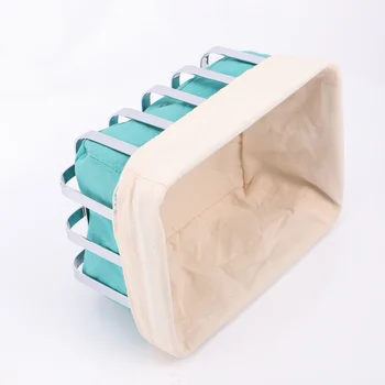 

Rectangular Bread Basket with Liner Stainless Steel Storage Container Fruit Basket Organizer