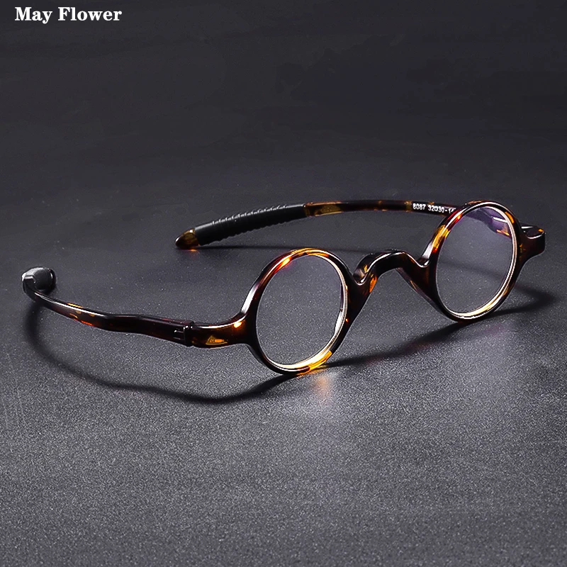 Mai Blume TR90 Tiny Lesebrille männer Brillen Rahmen Retro Anti Blau Runde Brillen Smart männer Gläser Für lesen +4