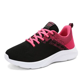 Women’s Running Shoes For Middle School Students Ms Fly Lightweight Breathable Wovement Casual Sneakers Bags and Shoes Flats Running Shoes Sneakers Women Shoes Color: Pink Shoe Size: 41