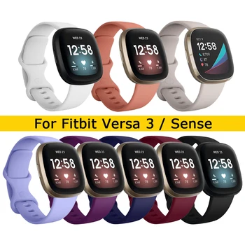 

Silicone Strap for Fitbit Versa 3 Replacement Watch Band Bracelet for Fitbit Sense/Versa 3 Smart Watch Strap Wristband Accessory