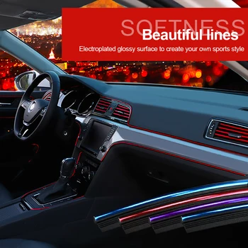 

LOEN Car 5M/pcs Universal DIY Flexible Interior Decoration Moulding Trim Strips Car Central Control and Door Decoration Strip