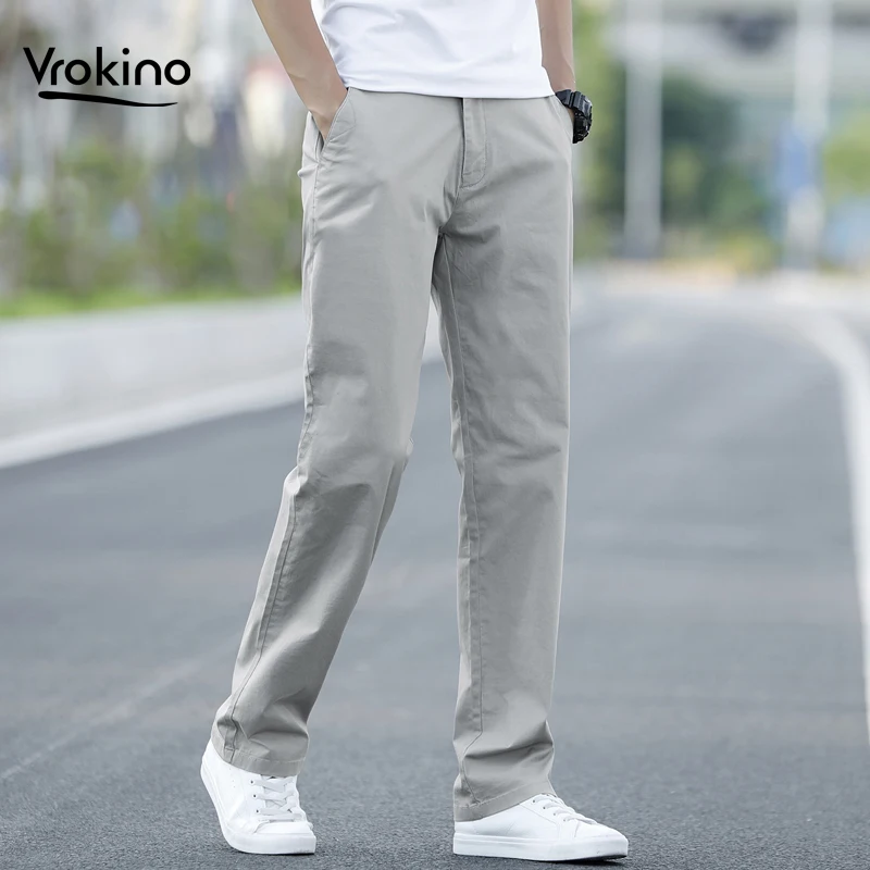 Vrokino 2019 春と秋の新メンズカジュアルパンツ若者のファッション綿