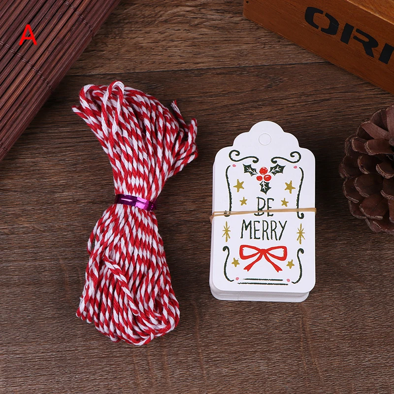 A 50 шт DIY крафт-бирки Noel с Рождеством этикетки подарочная упаковка Бумага бирки - Цвет: A