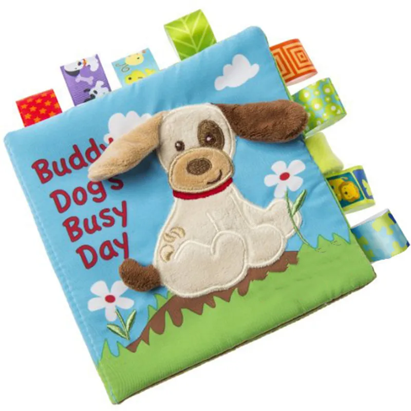 Популярные игрушки для новорожденных в виде обезьяны/Совы/собаки, Обучающие Развивающие детские тканевые книги, милые тканевые книжки для малышей - Цвет: B