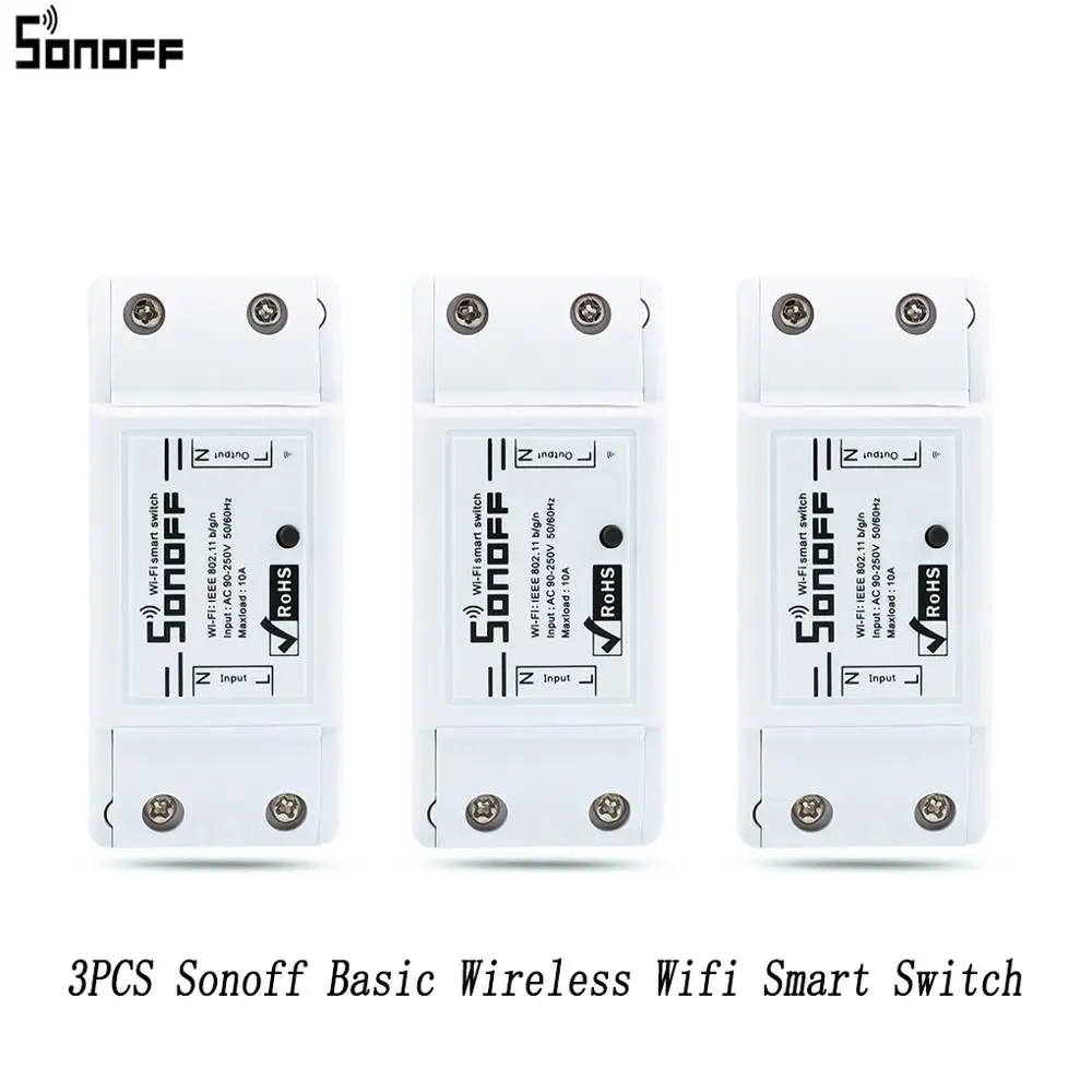 ITEAD Sonoff базовый WIfi умный переключатель беспроводной домашней автоматизации релейный модуль Domotica DIY пульт дистанционного управления работает с гнездом Alexa