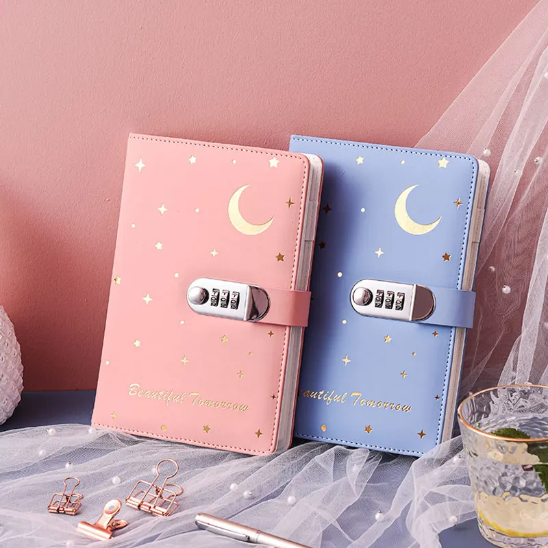 Hardback Notebook Notebook with Lock Notepad Password Combination Lock Notebook Secret Journal Writing Notebook PU Gift for Office