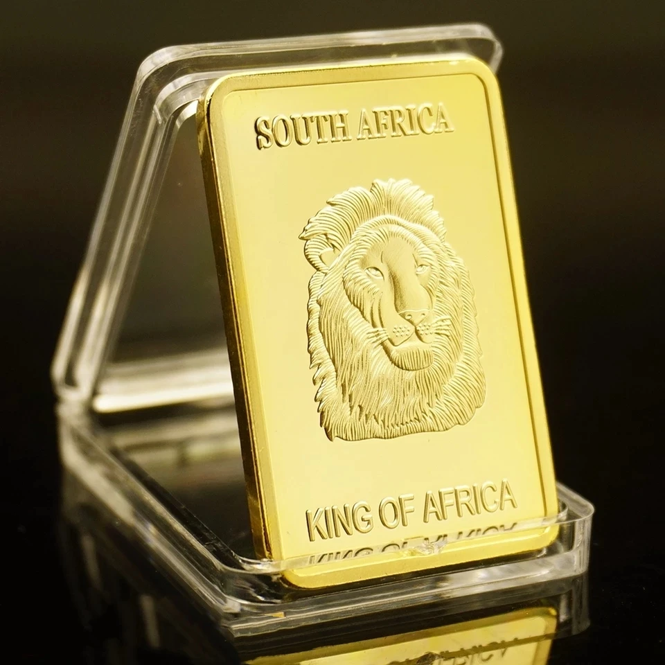Южная Африка король Африки золотой слиток памятные монеты Лев монеты Сувенирный бар коллекционные вещи