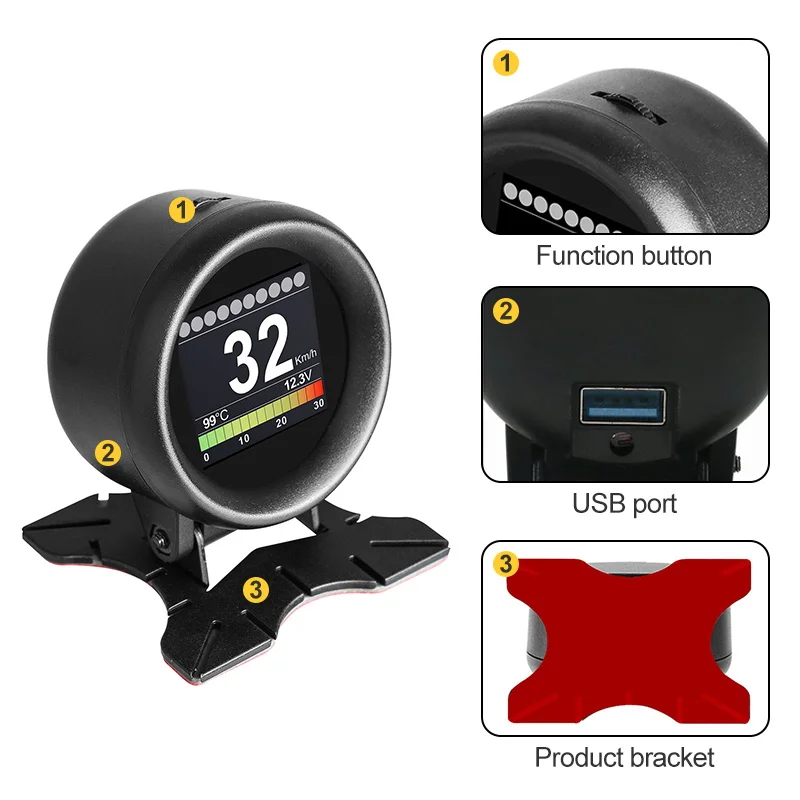 MR CARTOOL M3 автомобильный OBD2 HUD Дисплей gps Спидометр превышение Предупреждение датчик температуры воды масла цифровой OBD2 диагностический инструмент