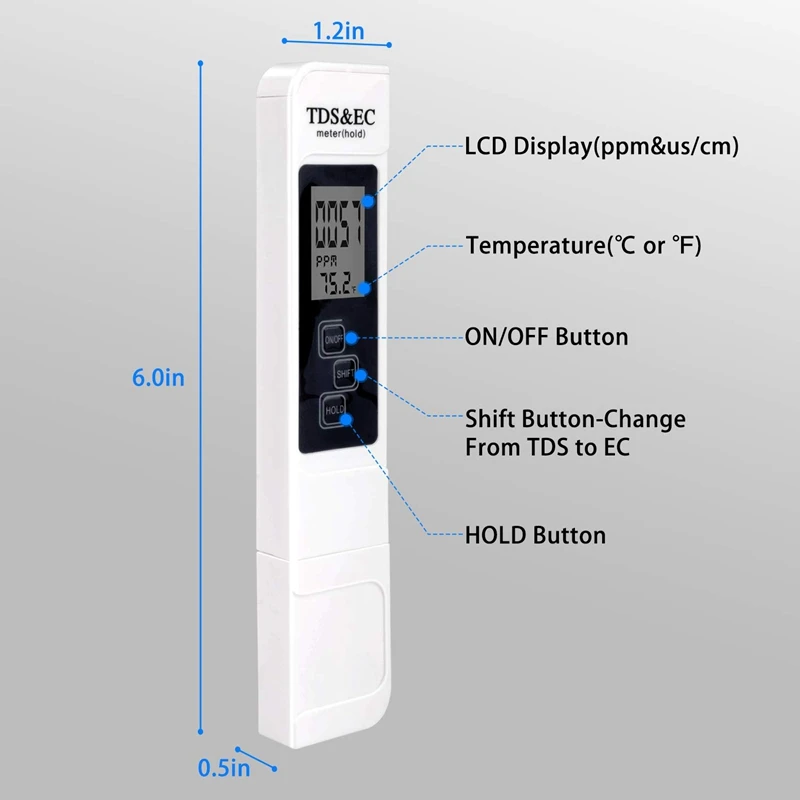 2 шт тестер качества воды цифровой рН метр и Цифровой TDS комплект с ATC для