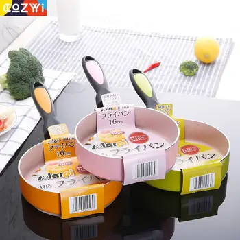 

16cm Household Frying Non Stick Pan Induction Cooker Gas Cooker No Smoking Medical Stone Material Ceramic Coating Grill Pan