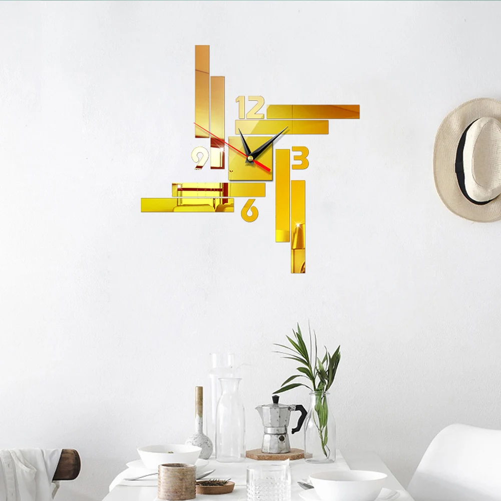 Модные настенные часы Большие Современные Простые DIY Зеркальные Стикеры Наклейка 3D римская цифра для дома высокое качество