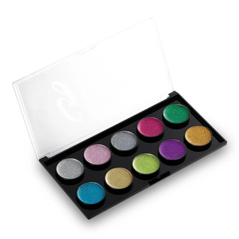 Diamond Shimmer Eyeshadow Metallic Eye Shadow Makeup Palette Shine Long Lasting Pigment Beauty Cosmetic 10 Colors