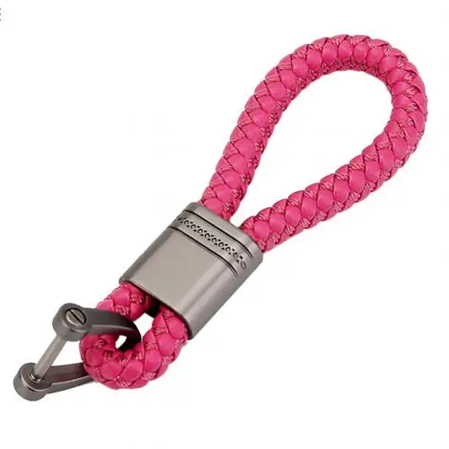 Rose Red Унисекс искусственная кожа плетеная машина брелок держатель украшение подарок автомобильные аксессуары интерьер - Название цвета: Rose Red