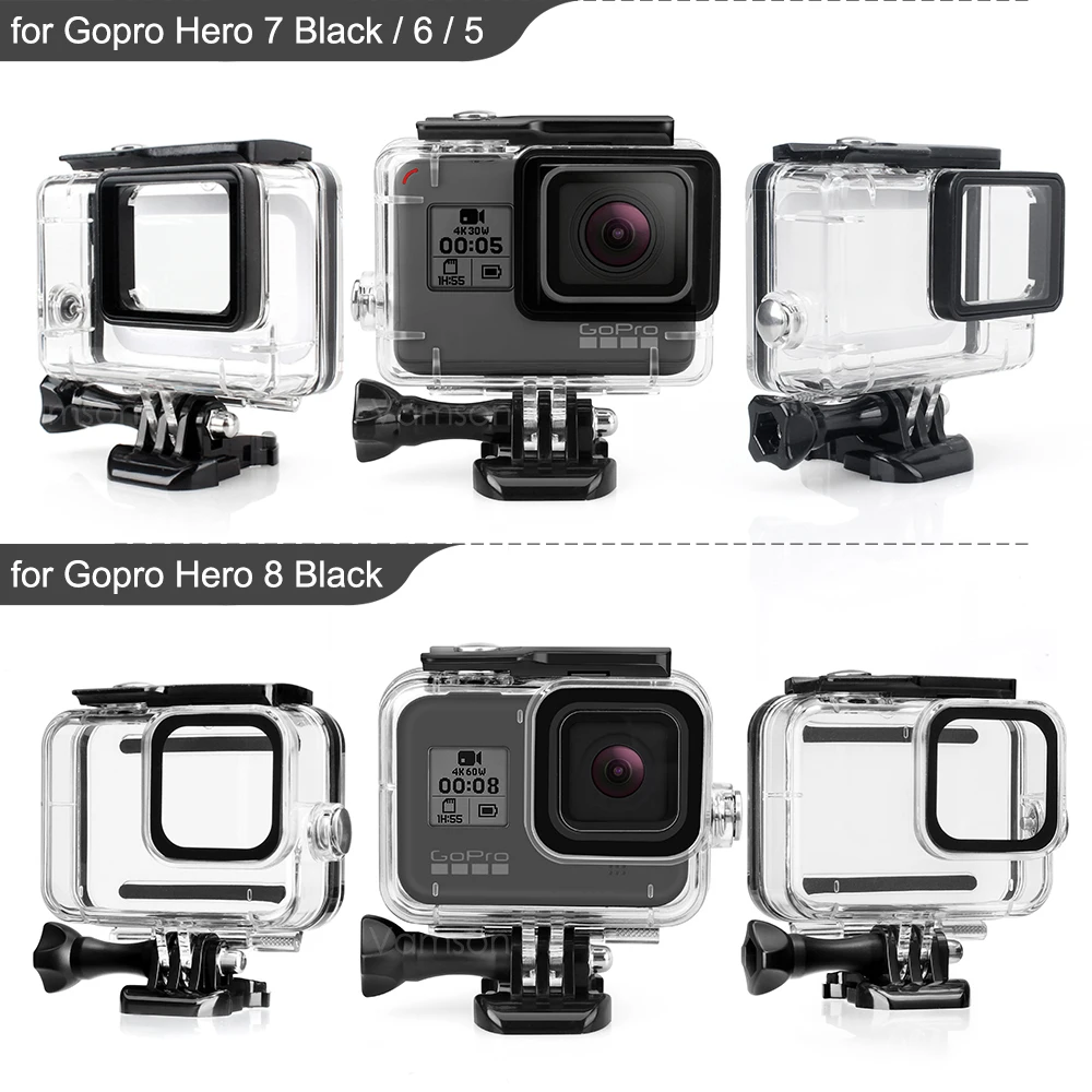 Водонепроницаемый чехол Vamson для Gopro Hero 8 7 6 5 черный Чехол 45 м подводной камеры