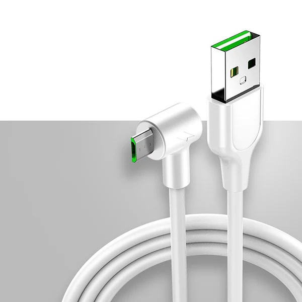 MICRO WHITE USB 3,1 Тип C кабель, кабель для мобильного телефона, 5A быстро 90 градусов 3 м 2 м 1,5 м 1 м для samsung s8 s9 s10 huawei mate 20 P30 pro крепление для спортивной камеры xiao mi 9 - Цвет: MICRO WHITE