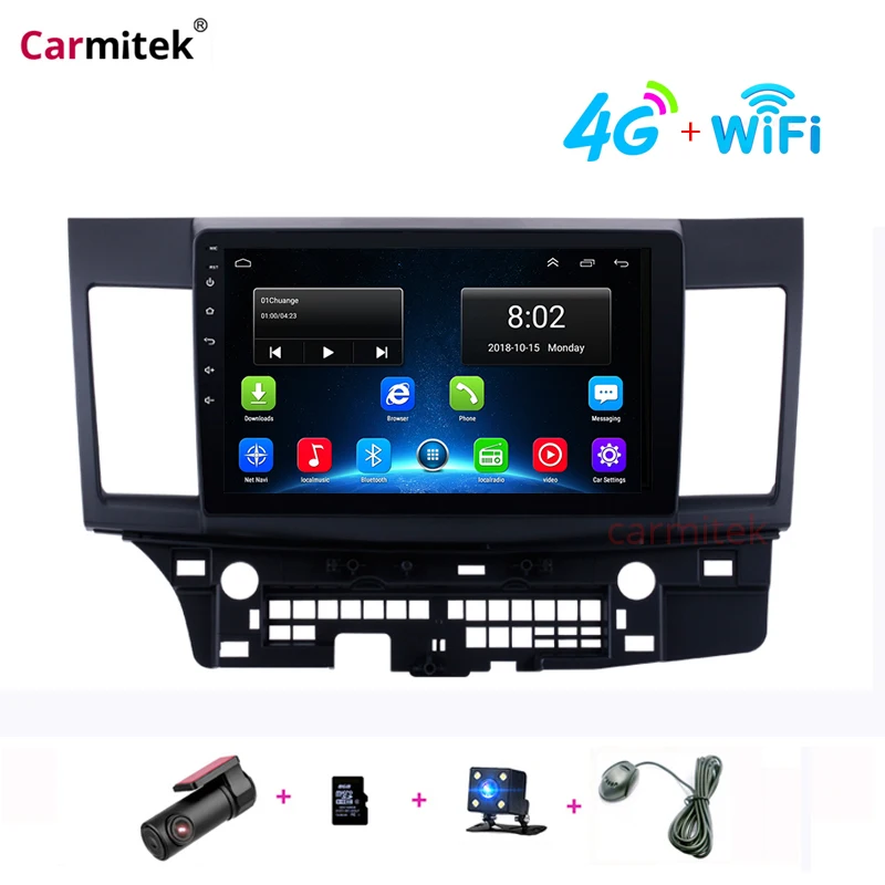 Мультимедийный плеер для Mitsubishi Lancer 2007 2012 10 1 дюйма Android 9 0 Wi Fi Bluetooth GPS