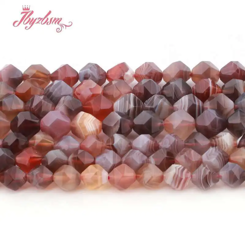 Natural Botswana Agates Square Faceted Loose Beads Stone Beads For Woman DIY Necklace Bracelet Jewelry Making Strand 15