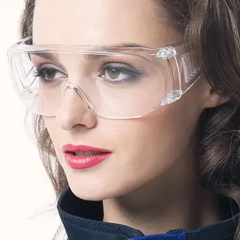 

Transparent Goggles Clear Mirror Lens Protective Eye Wear Anti-Scratch Impact-Resistant Work Safety Protection UV-Resistant