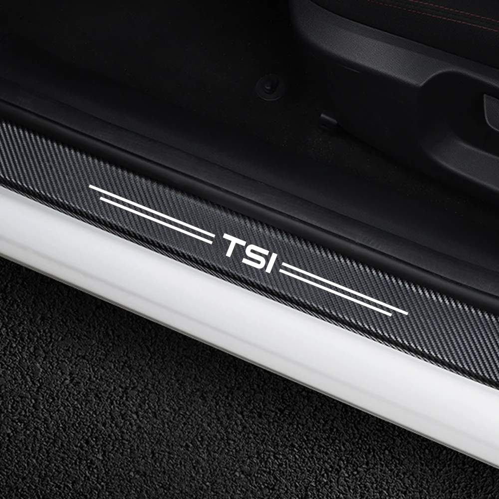 

4PCS Car Door Sill Stickers For VW Volkswagen TSI T5 T4 CC Tiguan Passat B5 B6 B8 Polo Golf 7 6 4 5 3 Beetle Touareg Accessories