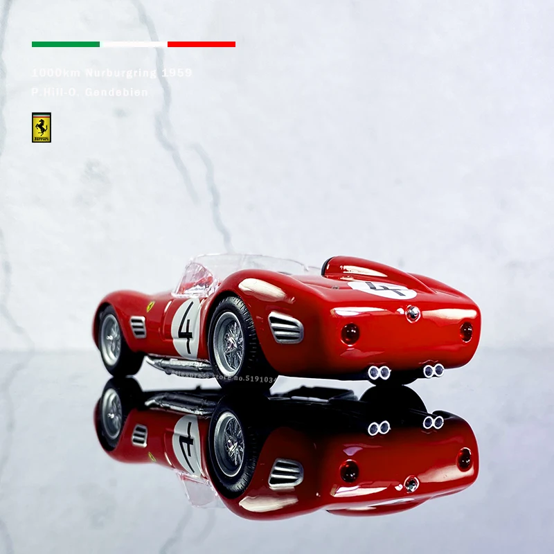 Bburago 1:43 Ferrari 250 Rossa 1959 series Acrylic Glift Box Packging car model Simulation Alloy Car Model Collect gifts toy