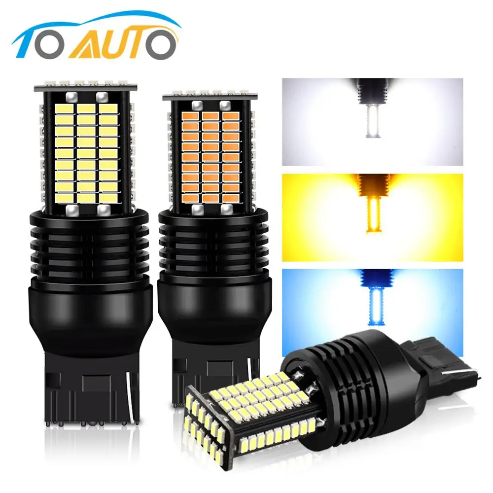 84SMD 3014 W21/5 Вт W21W T20 светодиодный 7440 7443 лампы WY21W Canbus автоматического поворота светильник обратный задние фонари тормоза светильник s 12V