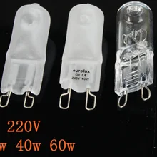 4 шт./лот G9 галогенная лампа 25 Вт/40 Вт/60 Вт 220 В 2700 к теплый белый для настенной лампы из прозрачного стекла