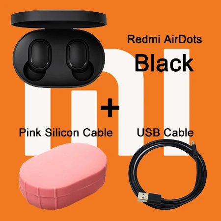 CN Add Case Cable Redmi Airdots Xiaomi Global TWS 5,0, беспроводные Bluetooth наушники, стерео бас наушники, гарнитура, управление ии - Цвет: CN Add Case Cable
