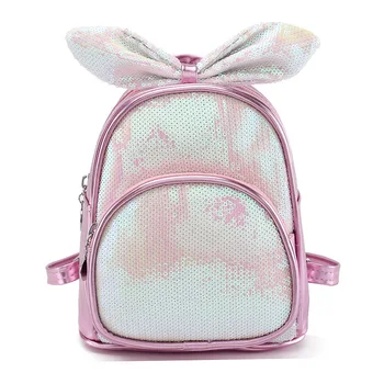

Cute Sequins Backpack Fashion Lady Bowknot Sequin School Bag Girls Student Panelled Zipper Travel Backpack