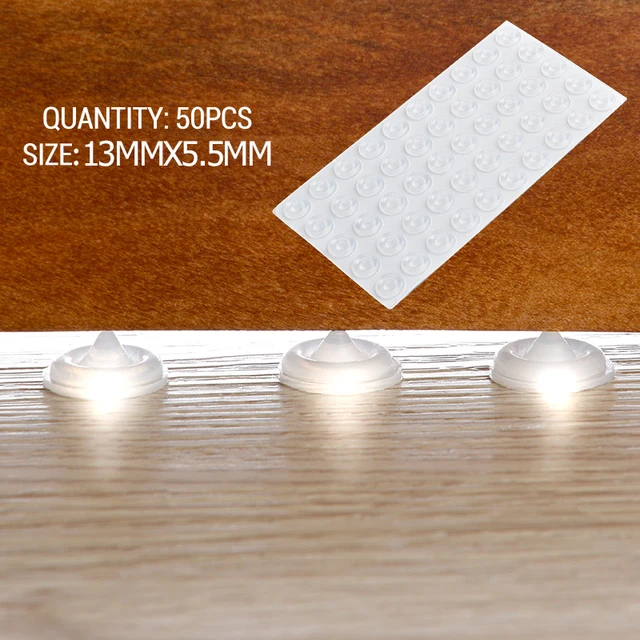 NAIERDI 40-80PCS Door Stops Self adhesive Silicone Rubber Pads Cabinet Bumpers Rubber Damper Buffer Cushion Furniture Hardware 13x5.5mmx50pcs