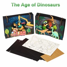 Креативные передовые Развивающие игрушки для детей DIY Мультяшные животные 3D Динозавр искусство и ремесло игрушки для детей девочка подарок на день рождения