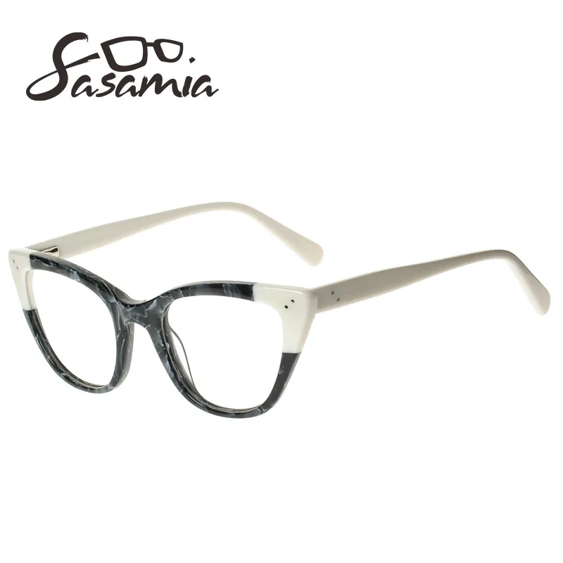 Ацетатная оправа для очков женские винтажные очки кошачий глаз женские очки оправа очки оптические оправы близорукость очки - Цвет оправы: A17365c1