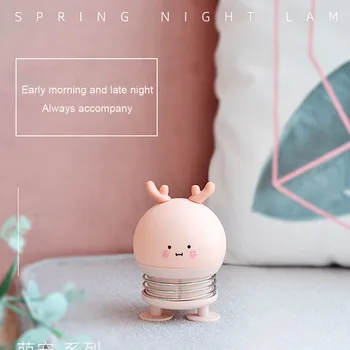 

Led Practical Spring Press Decoration Rechargable Mini Help Sleep Bedroom Cute Bedside Night Light Gift Home Cartoon Animal
