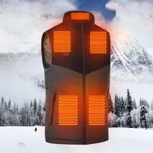 

3 Colors Men's Heated Vest Jacket Electric Winter Body Warmer Windproof Coats Top USB Heated Vest For Hiking Sking Hunting