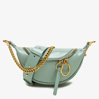 

Bag WOMEN'S Bag Leather 2020 New Style Wide-Strap Running Bag Women's Shoulder Bag Small Chain Chest Bag Shoulder Bag Bags