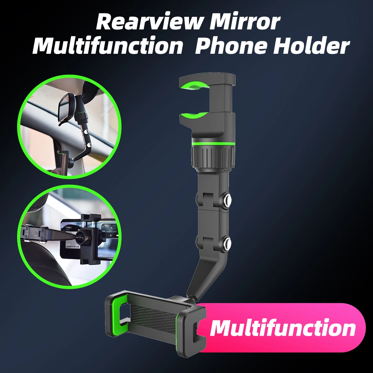 adjustable phone stand Universal Multifunction Rearview Mirror Phone Holder GPS Navigation Bracket For iPhone 12 11 Adjustable Clip Lazy Mount Stand phone stand for desk