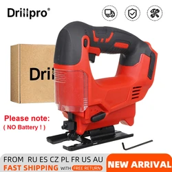 Drillpro serra elétrica sem fio, 2900rpm, conjunto de ferramenta elétrica para trabalho em madeira, bateria de 18v (apenas ferramenta)